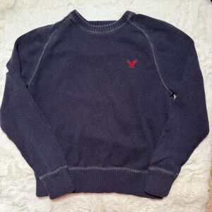 American eagle navy cotton crewneck sweater